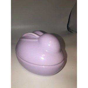 Large vintage adorable purple Easter bunny egg shaped cover dish Ceramic